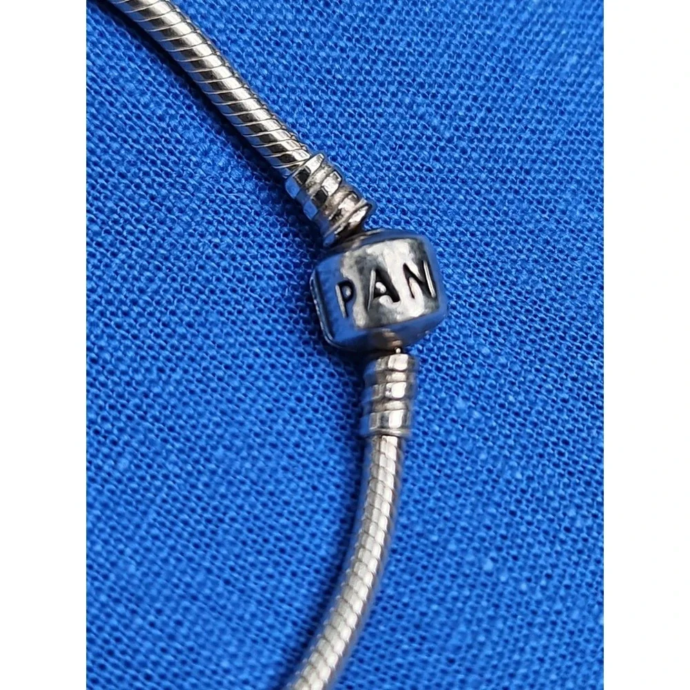 PANDORA Moments Sterling Silver‎ Snake Cable Charm Bracelet 8
